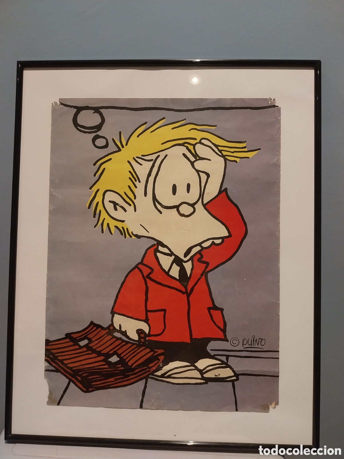 Coleccionismo de carteles: Cartel antiguo. Felipe personaje d Quino. Firmado