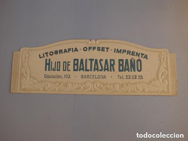 Coleccionismo de carteles: Antiguo cartel carton troquelado de publicidad de baltasar ba&ntilde;o, original. Publicitario.