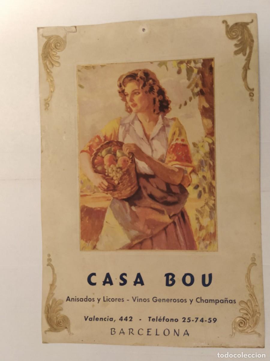 Coleccionismo de carteles: BARCELONA - CASA BOU - ANIS, LICOR, VINO Y CHAMPA&Ntilde;AS - CARTEL ANTIGUO -VER FOTOS