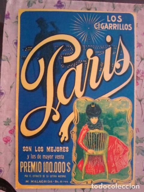 Coleccionismo de carteles: CIGARRILLOS PARIS CARTEL