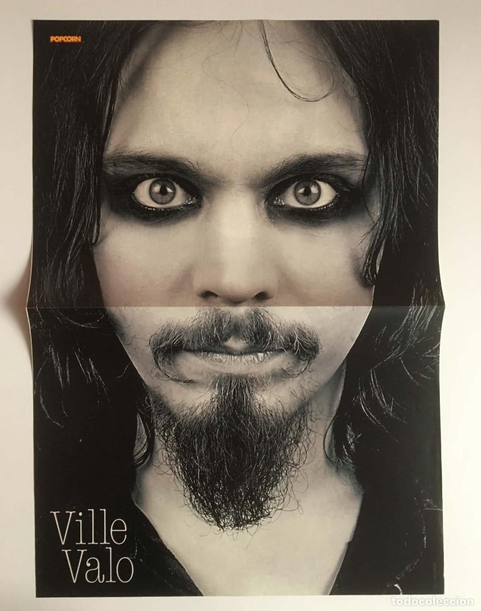 Coleccionismo de carteles: Ville Valo HIM Close-up Portrait / Azad Double-Sided Poster А3 Popcorn Magazine Germany Music