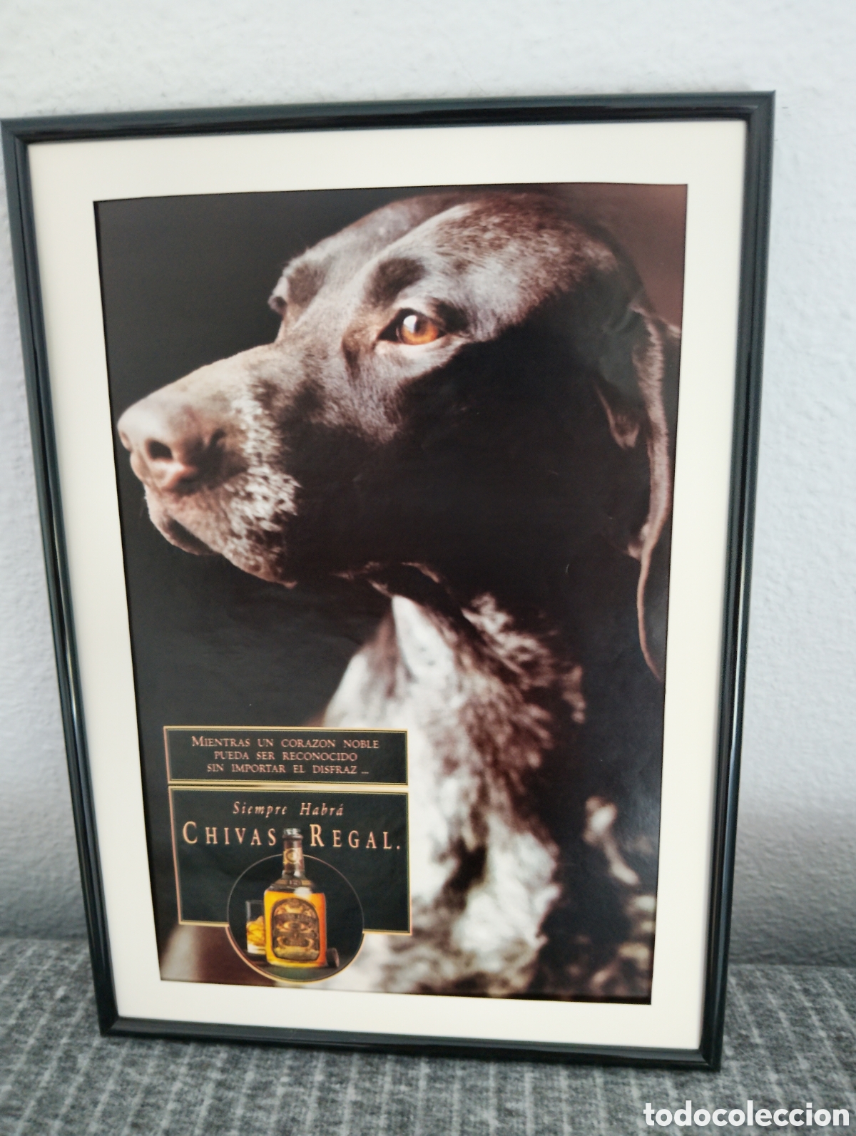 Coleccionismo de carteles: Chivas whisky anuncio original vintage a&ntilde;os 90 enmarcardo