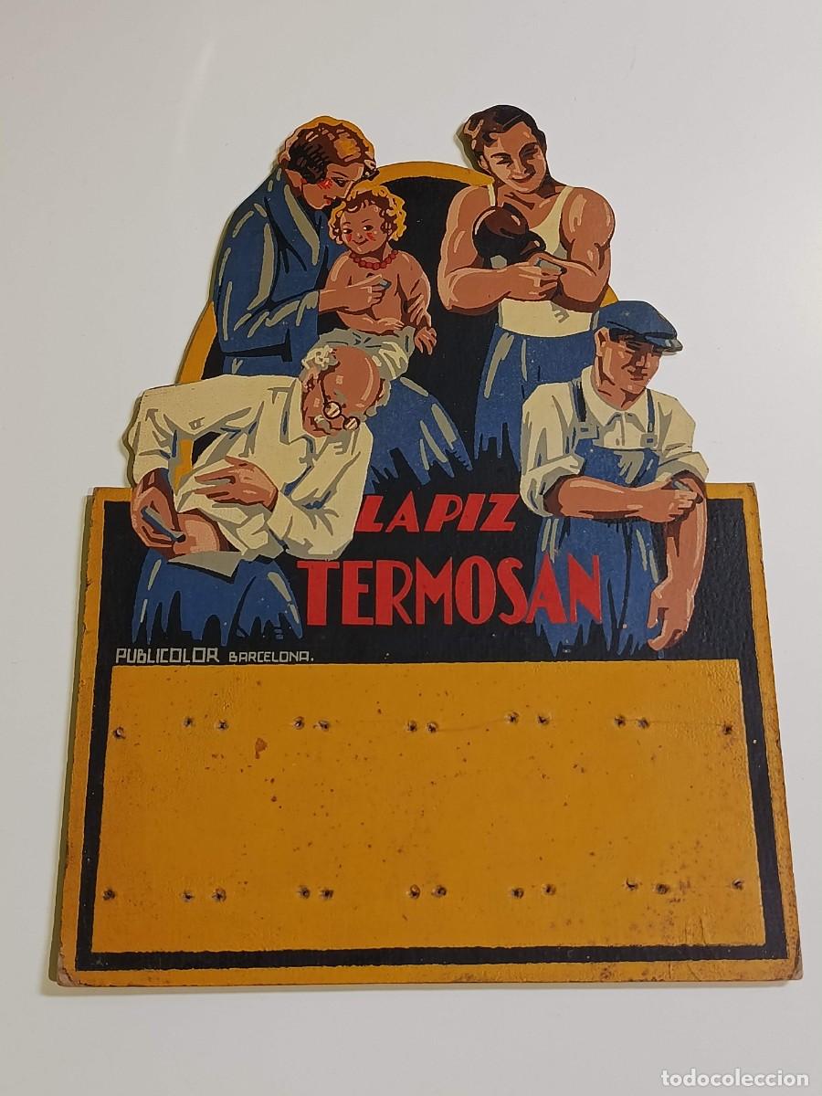 Coleccionismo de carteles: Antiguo cartel expositor L&aacute;piz Termosan