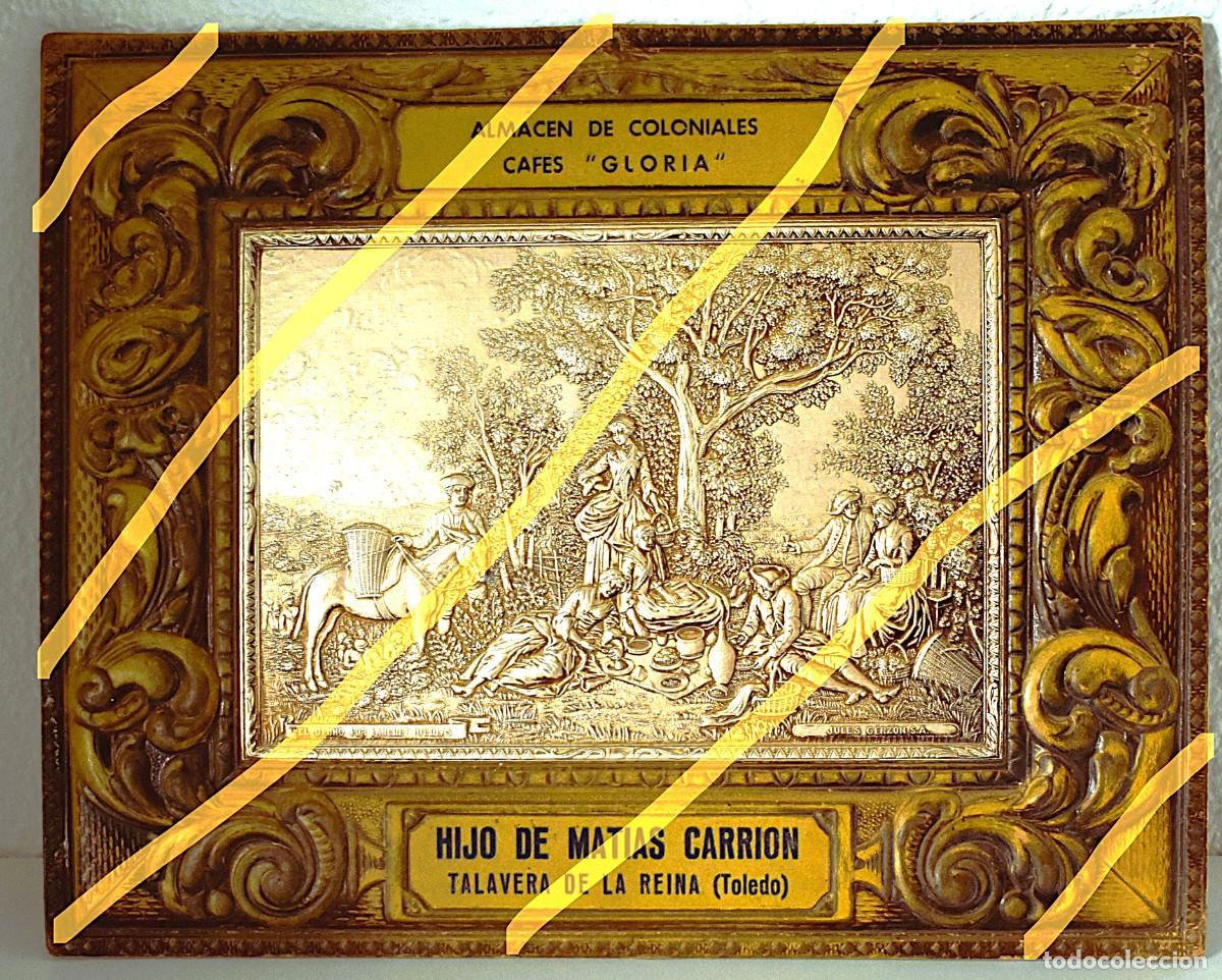 Coleccionismo de carteles: Cartel publicitario del Almac&eacute;n de Coloniales y Caf&eacute;s Gloria del Hijo de Mat&iacute;as Carri&oacute;n (Talavera).