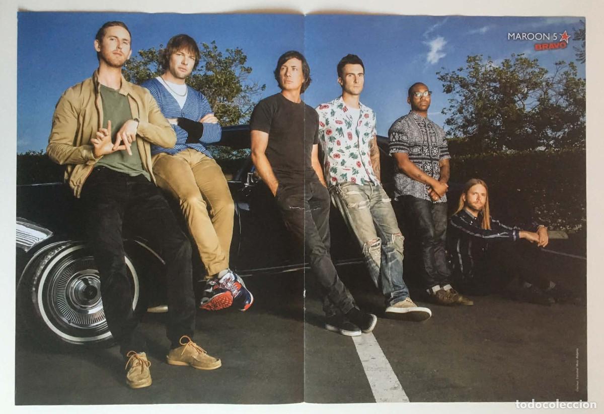 Collezionismo di affissi: Maroon 5 / Little Mix Double-Sided Poster A3 Bravo Magazine Bulgaria Music Used Condition