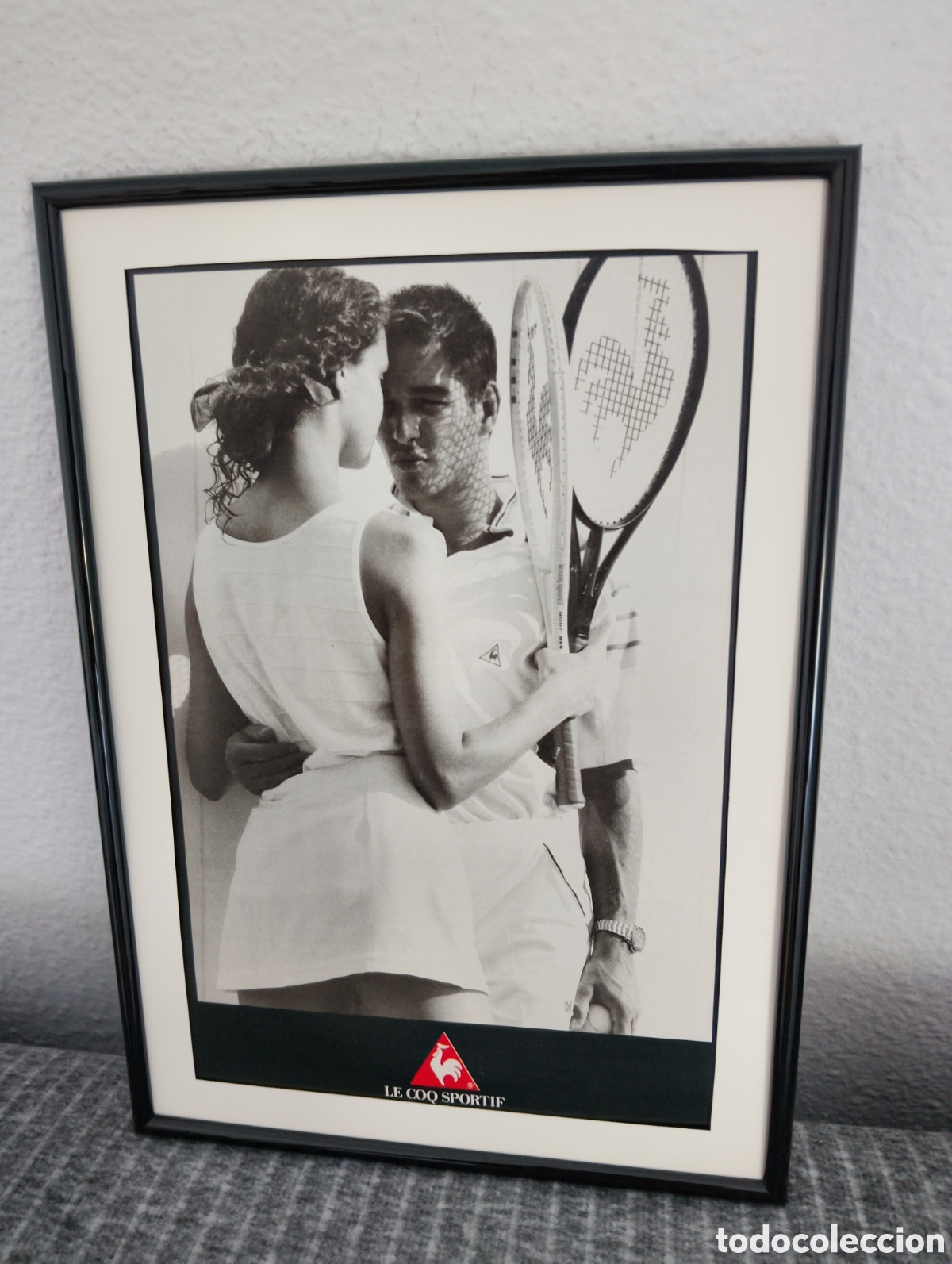 Coleccionismo de carteles: Le coq sportif anuncio original vintage a&ntilde;os 90 enmarcardo