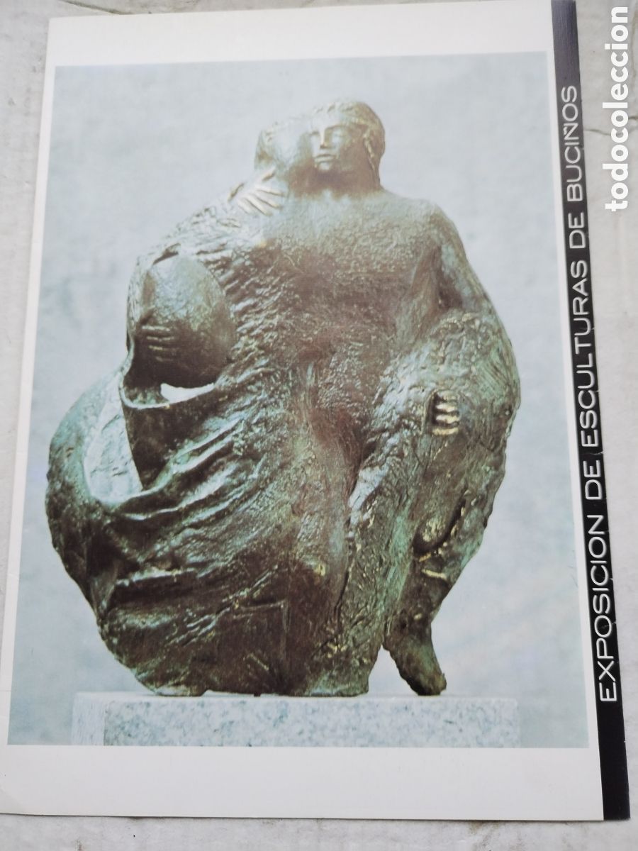 Coleccionismo de carteles: EXPOSICION DE ESCULTURAS DE BUCI&Ntilde;OS (TRIPTICO)