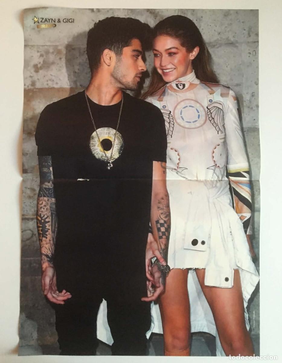 Coleccionismo de carteles: Zayn & Gigi Hadid One Direction 1D / Emojis Double-Sided Poster A3 Bravo Magazine Bulgaria Music