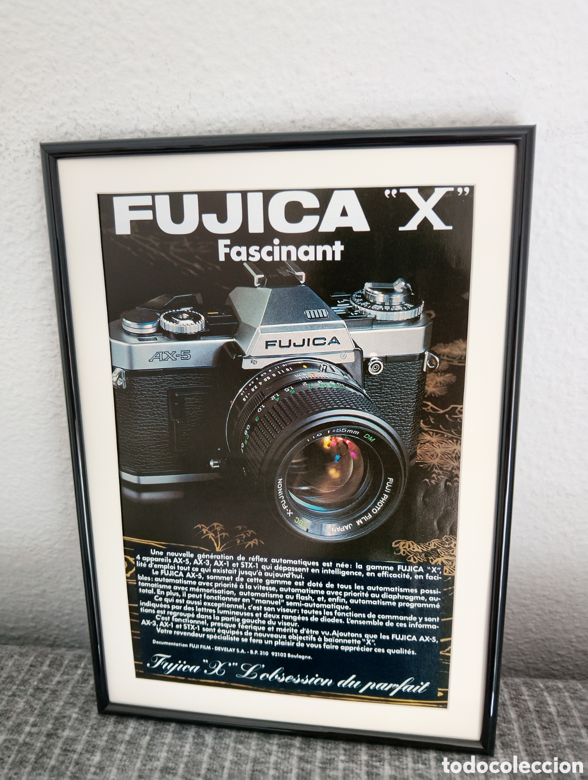 Coleccionismo de carteles: Fujica X anuncio original vintage a&ntilde;o 1979 enmarcado