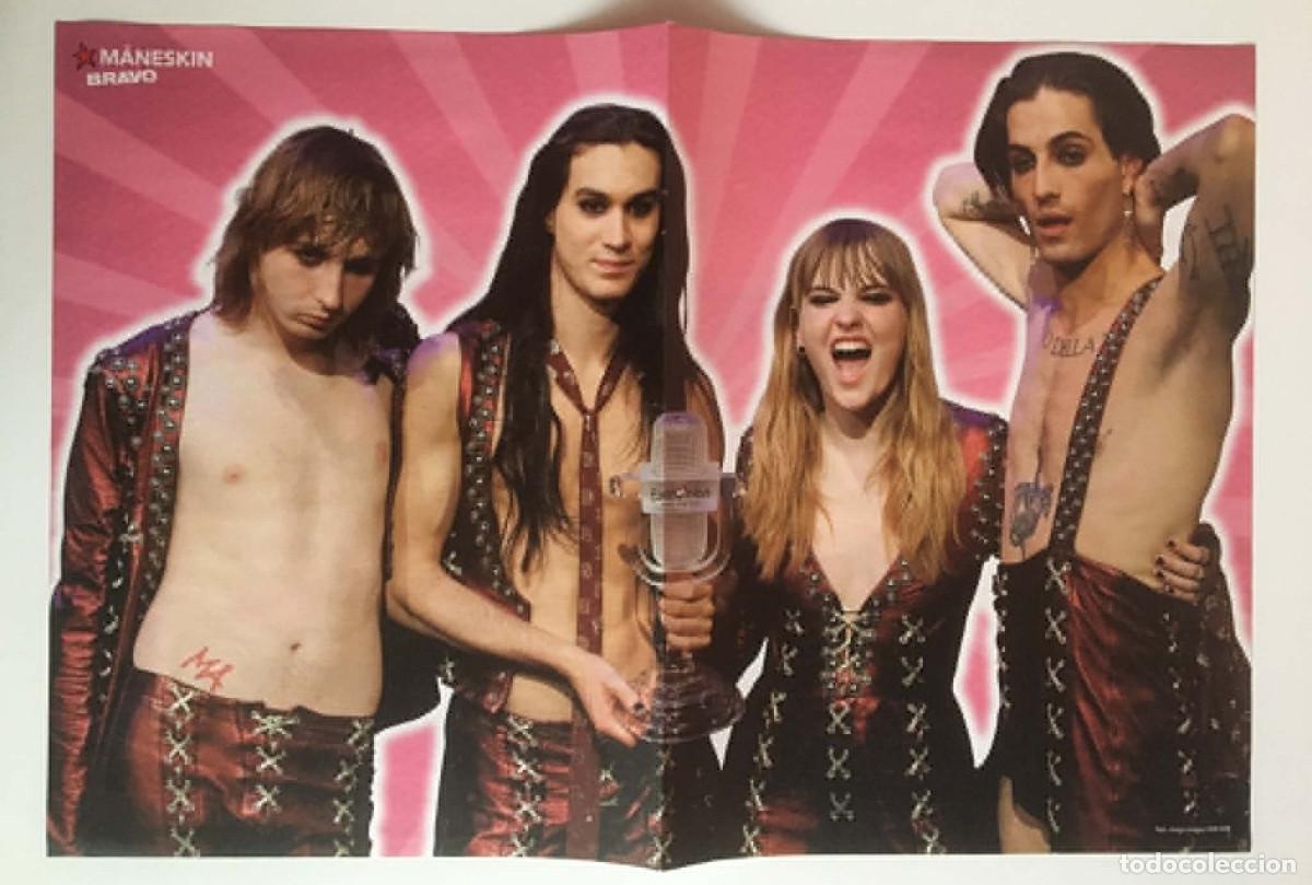 Coleccionismo de carteles: Maneskin Eurovision Winners / Tones and I Double-Sided Poster A3 Bravo Magazine Germany Music