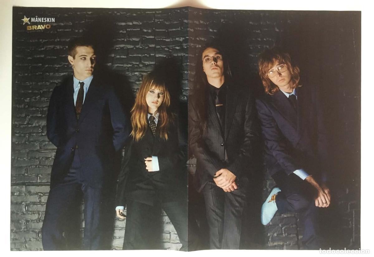 Coleccionismo de carteles: Maneskin / Gigi & Bella Hadid Double-Sided Poster A3 Bravo Magazine Bulgaria Music Fashion
