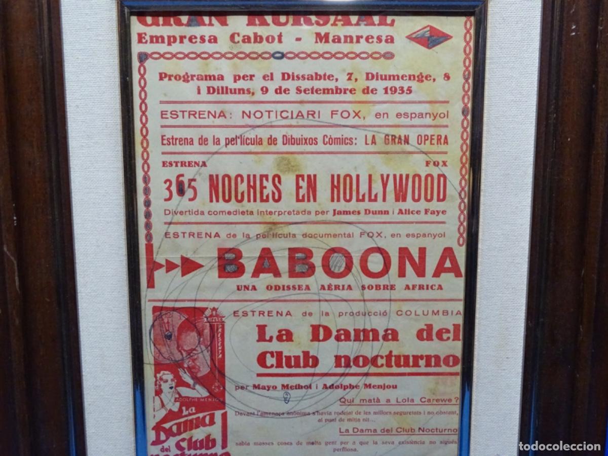 Sammeln von Plakaten: CARTEL GRAN KURSAAL MANRESA 1935. LA DONA DEL CLUB NOCTURNO. BABOONA.