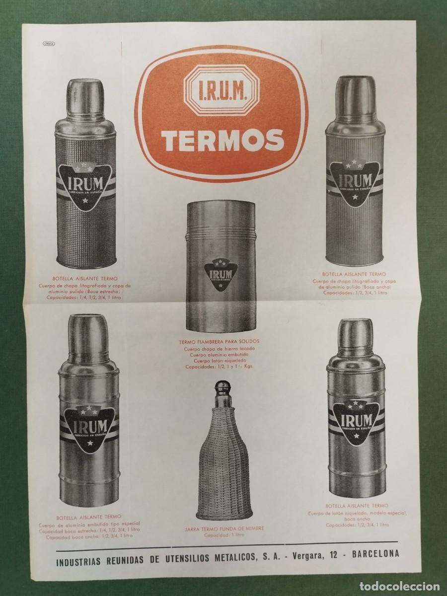 Coleccionismo de carteles: CARTEL PUBLICIDAD IRUM TERMOS BARCELONA