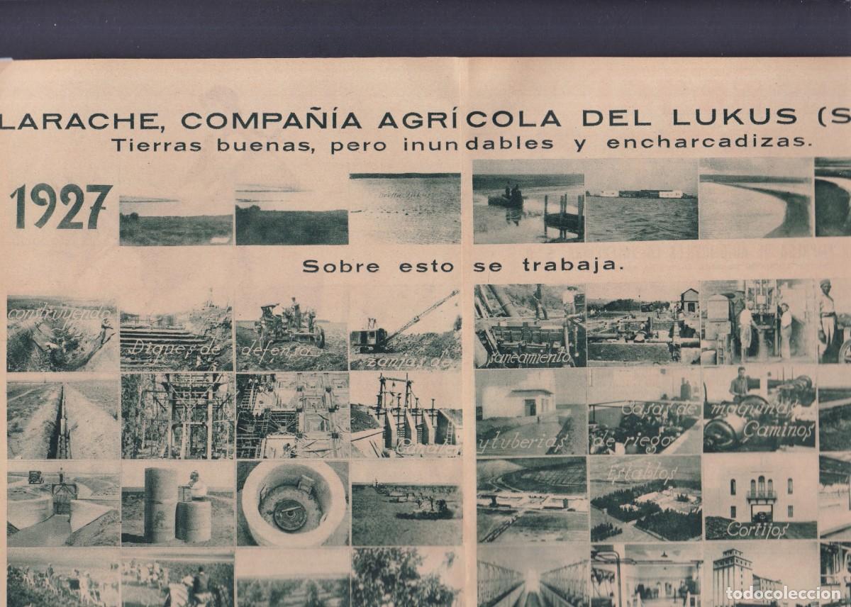 Coleccionismo de carteles: LARACHE 1933 - COMPA&Ntilde;IA AGR&Iacute;COLA DEL LUKUS - PUBLICIDAD ORIGINAL BLANCO Y NEGRO 33,5 x 24,5 Cm.