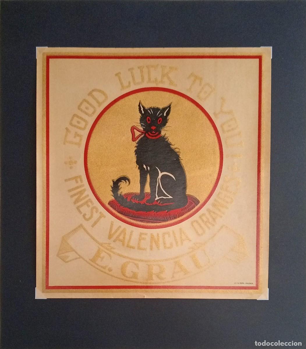 Coleccionismo de carteles: E. GRAU - PUBLICIDAD ORIGINAL NARANJAS. VALENCIA - LIT. S. DUR&Aacute; - 24 x 22,5 Cm.