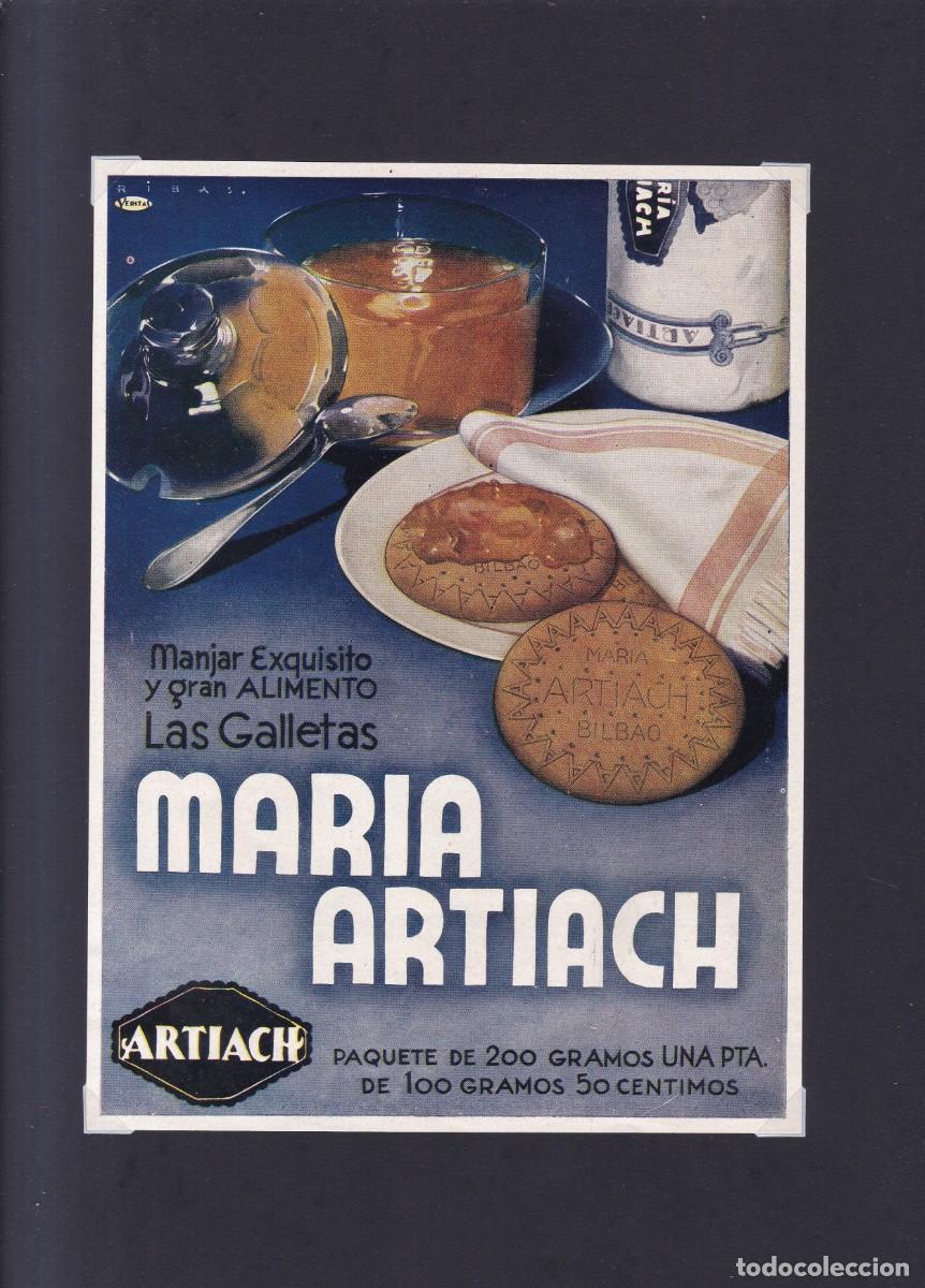 Coleccionismo de carteles: GALLETAS MARIA ARTIARCH - PUBLICIDAD ORIGINAL BLANCO Y NEGRO 1934 / 22 x 16 Cm.