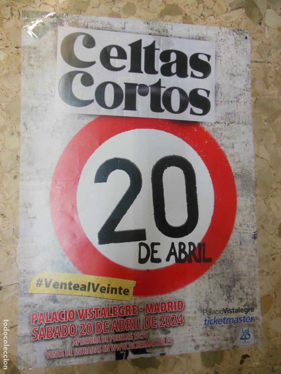 Coleccionismo de carteles: CARTEL DE CELTAS CORTOS 20 DE ABRIL 2024 POSTER MUSICA