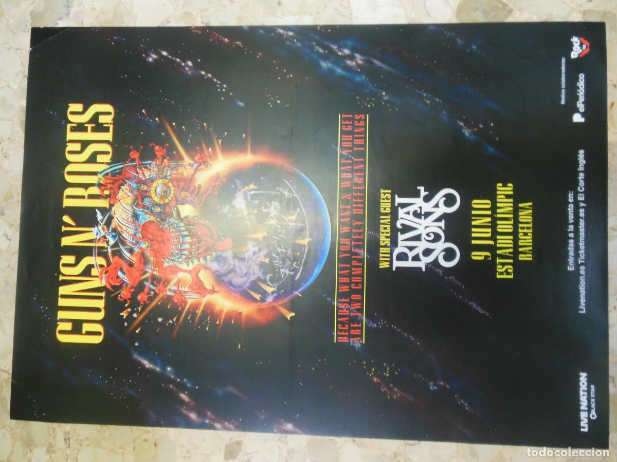 Coleccionismo de carteles: CARTEL GUNS N' ROSES + RIVAL SONS POSTER BARCELONA MUSICA