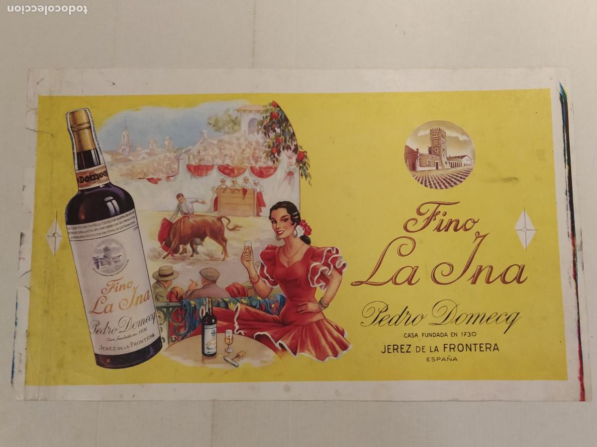 Sammeln von Plakaten: JEREZ DE LA FRONTERA - FINO LA INA - PEDRO DOMECQ - CARTEL ANTIGUO - ORIGINAL -PUBLICIDAD-VER FOTOS
