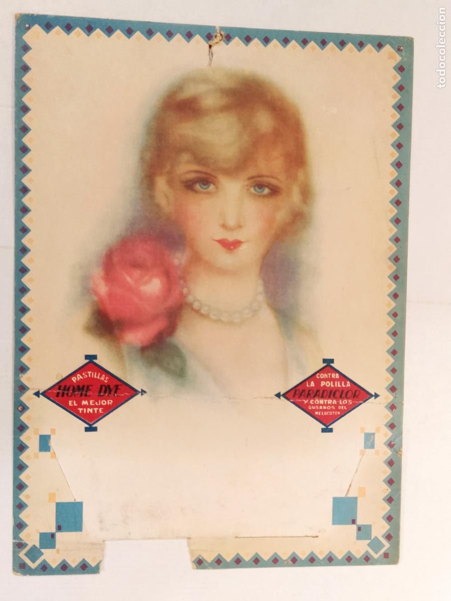 Coleccionismo de carteles: PASTILLAS HOME DYE TINTE - PARADICLOR CONTRA INSECTOS - CARTEL ANTIGUO - PUBLICIDAD - ORIGINAL