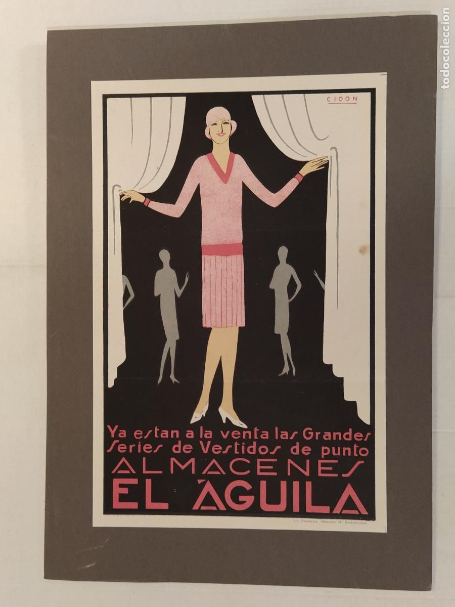 Coleccionismo de carteles: ALMACENES EL AGUILA - ILUSTRADO POR CIDON - CARTEL ANTIGUO - LIT FABREGA , BARCELONA -VER FOTOS