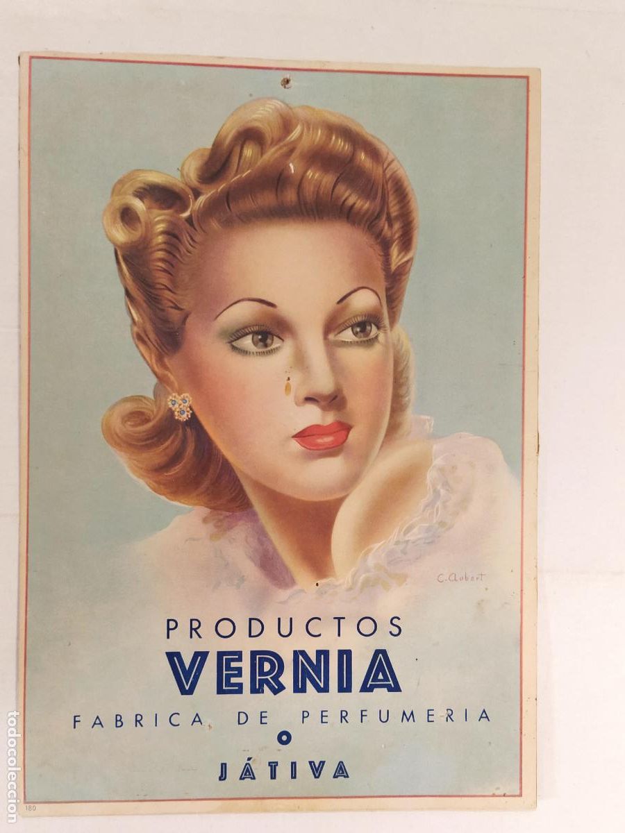 Coleccionismo de carteles: PRODUCTOS VERNIA FABRICA DE PERFUMERIA - JATIVA - ILUSTRA C. AUBERT - CARTEL ANTIGUO - PUBLICIDAD