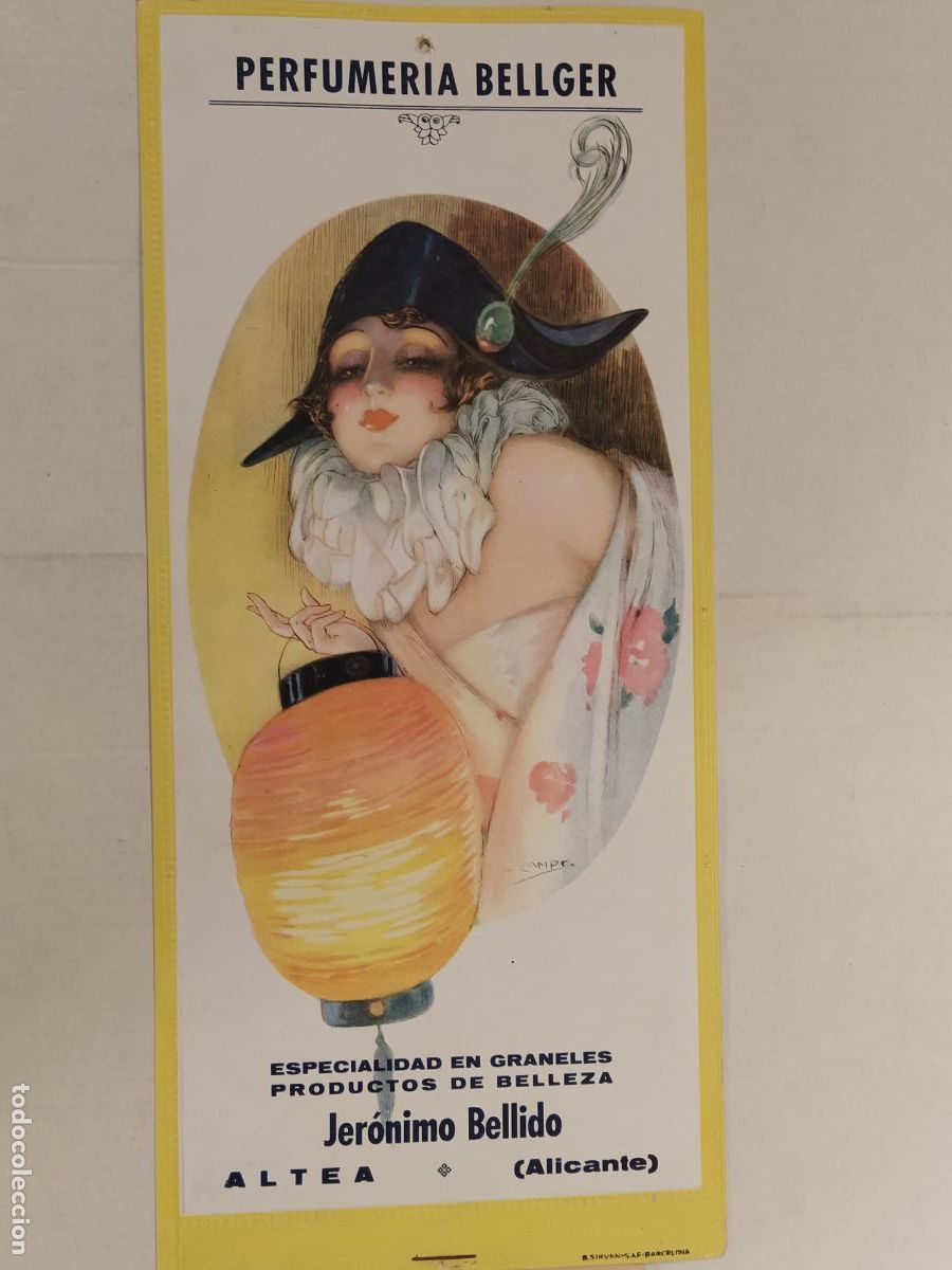 Coleccionismo de carteles: GASPAR CAMPS - PERFUMERIA BELLGER - JERONIMO BELLIDO - ALTEA - CARTEL ANTIGUO - CALENDARIO A&Ntilde;O 1935