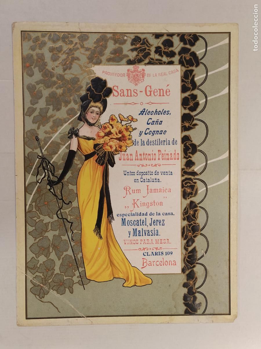 Coleccionismo de carteles: BARCELONA - SANS GEN&Eacute; - DESTILERIA JUAN ANTONIO PEINADO - CARTEL ANTIGUO - PUBLICIDAD - MODERNISTA