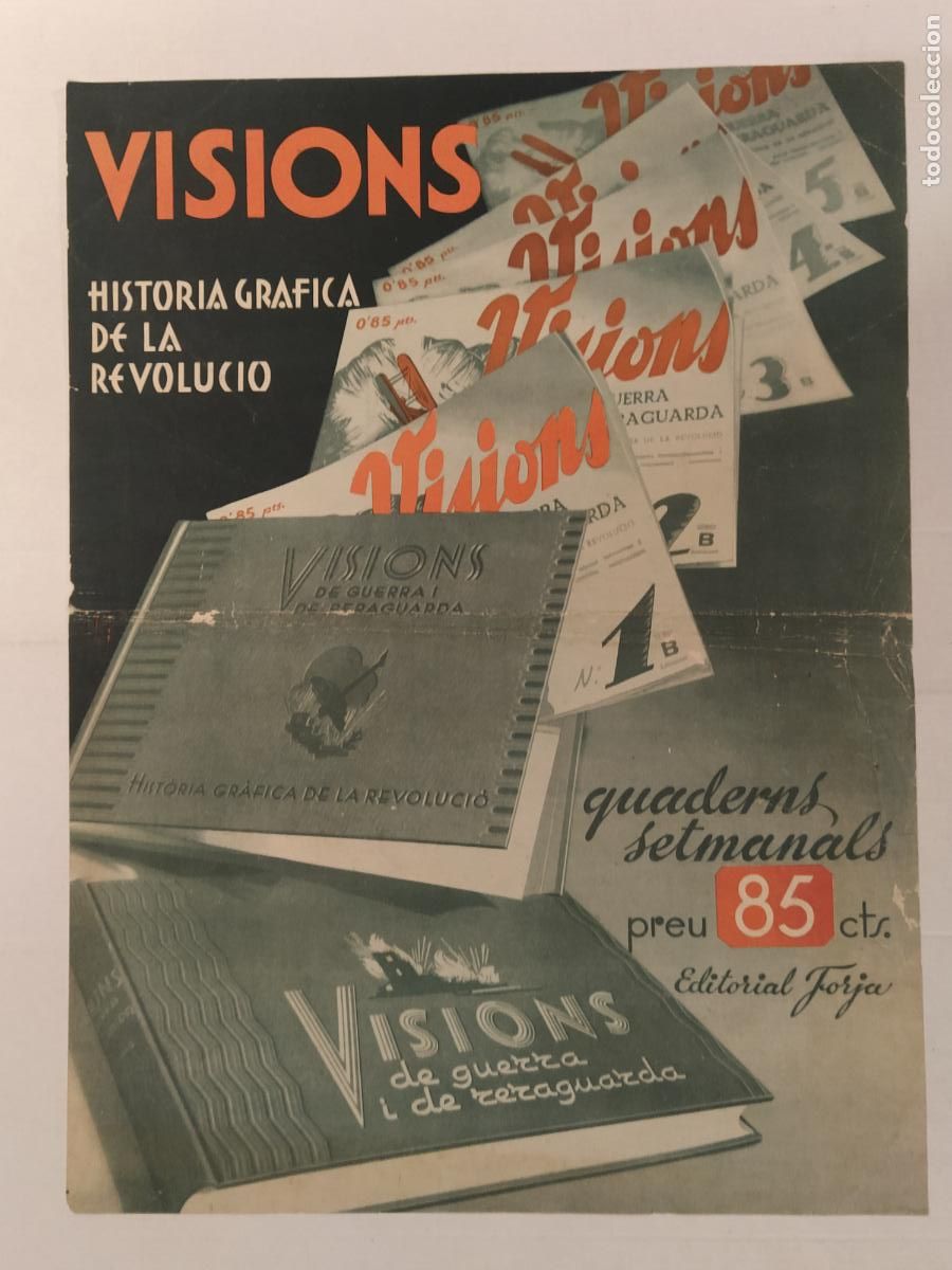 Sammeln von Plakaten: GUERRA CIVIL - VISIONS DE GUERRA I DE RERAGUARDA - EDITORIAL FORJA - CARTEL ANTIGUO - PUBLICIDAD