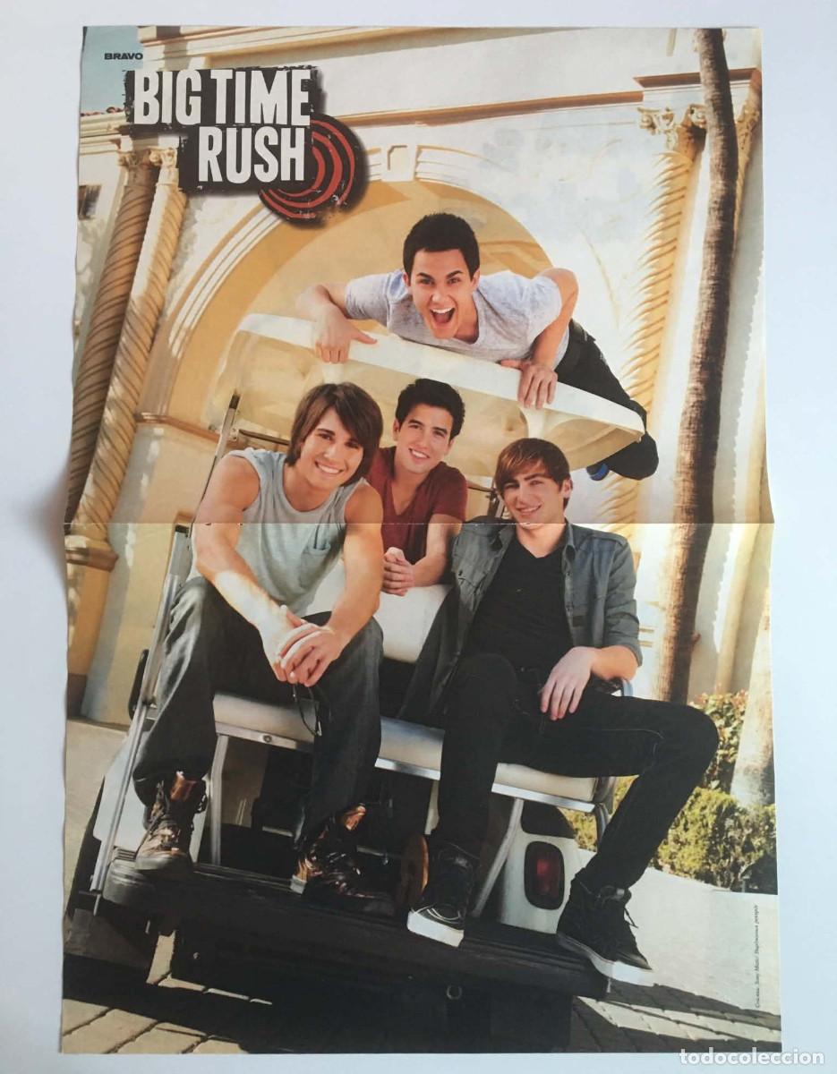 Coleccionismo de carteles: Big Time Rush Golf Cart / Angel & Moisei Double-Sided Poster A3 - Bravo Magazine Bulgaria Music