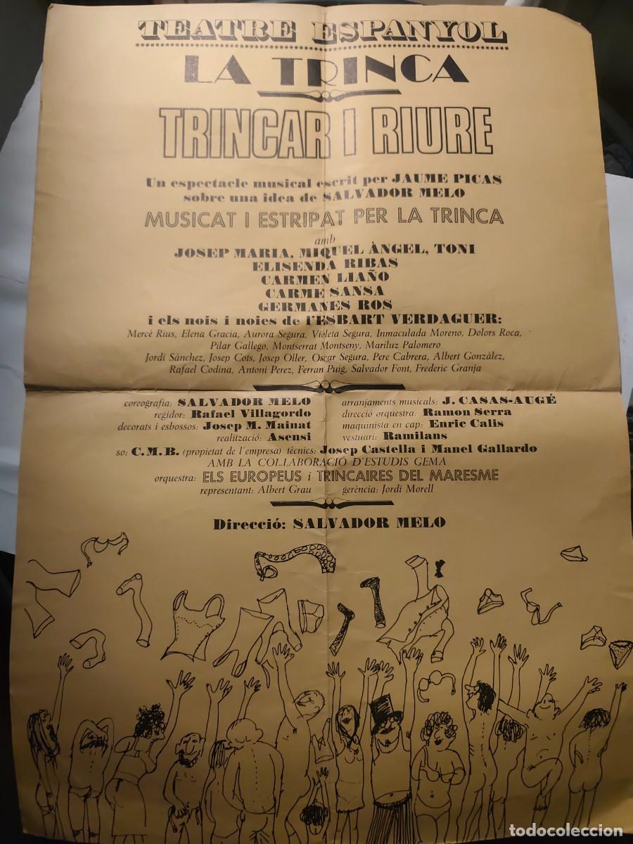Coleccionismo de carteles: Cartel La Trinca trincar i Riure teatre Espanyol