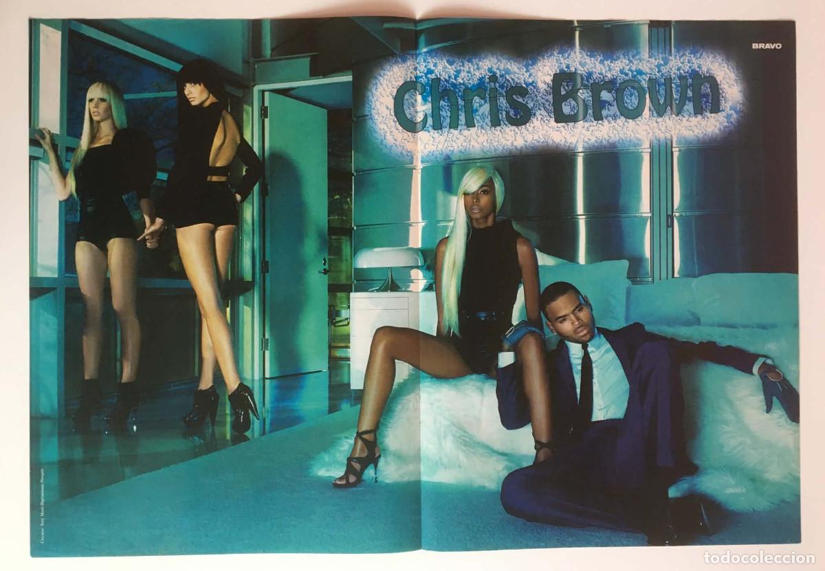 Coleccionismo de carteles: Chris Brown / Little Mix Double-Sided Poster A3 - Bravo Magazine Bulgaria R&B Pop Music