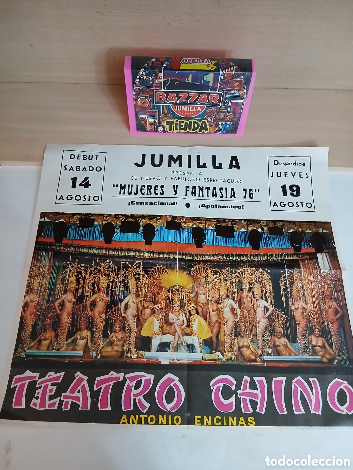 Coleccionismo de carteles: Cartel teatro chino jumilla a&ntilde;o 1.975.