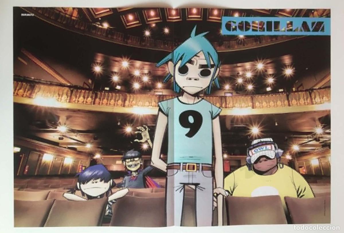 Coleccionismo de carteles: Gorillaz / Lindsay Lohan Double-Sided Poster A3 - Bravo Magazine Bulgaria Music Alt Rock Pop