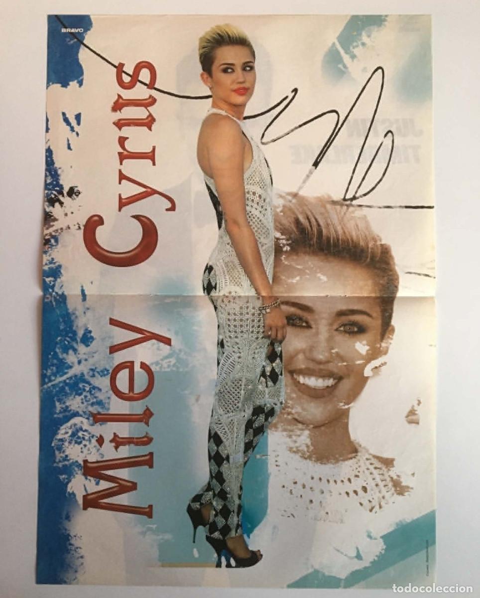Coleccionismo de carteles: Miley Cyrus / Justin Timberlake Double-Sided Poster A3 - Bravo Magazine Bulgaria Music Pop