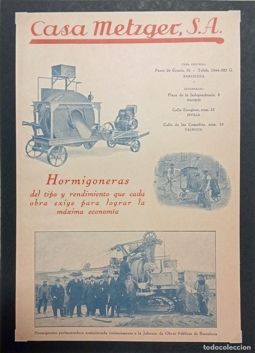 Coleccionismo de carteles: CASA METZGER, MAQUINARIA - PUBLICIDAD ORIGINAL, 1923 / EL CONSTRUCTOR 30 x 21 Cm.