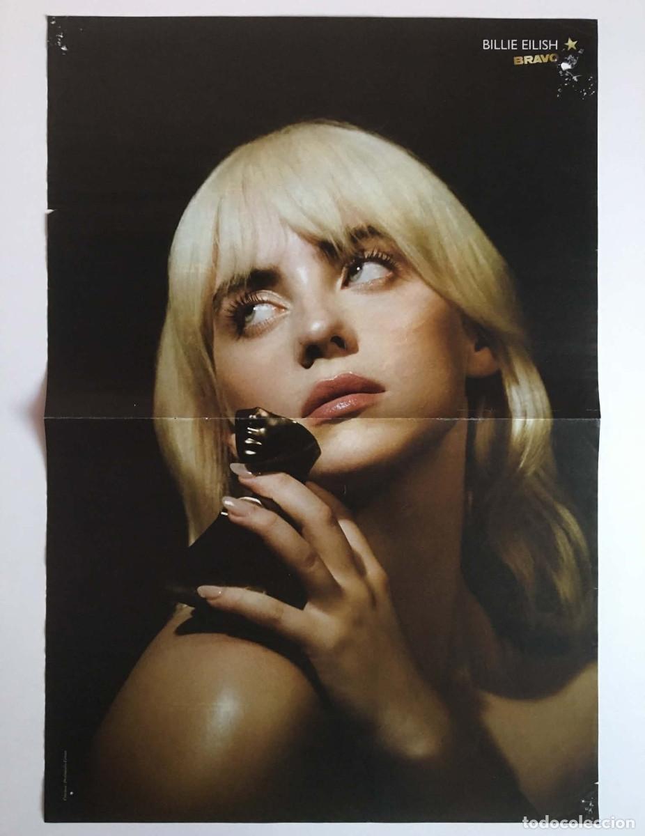 Coleccionismo de carteles: Billie Eilish Perfume Campaign / Eternals Marvel Double-Sided Poster A3 - Bravo Magazine Bulgaria