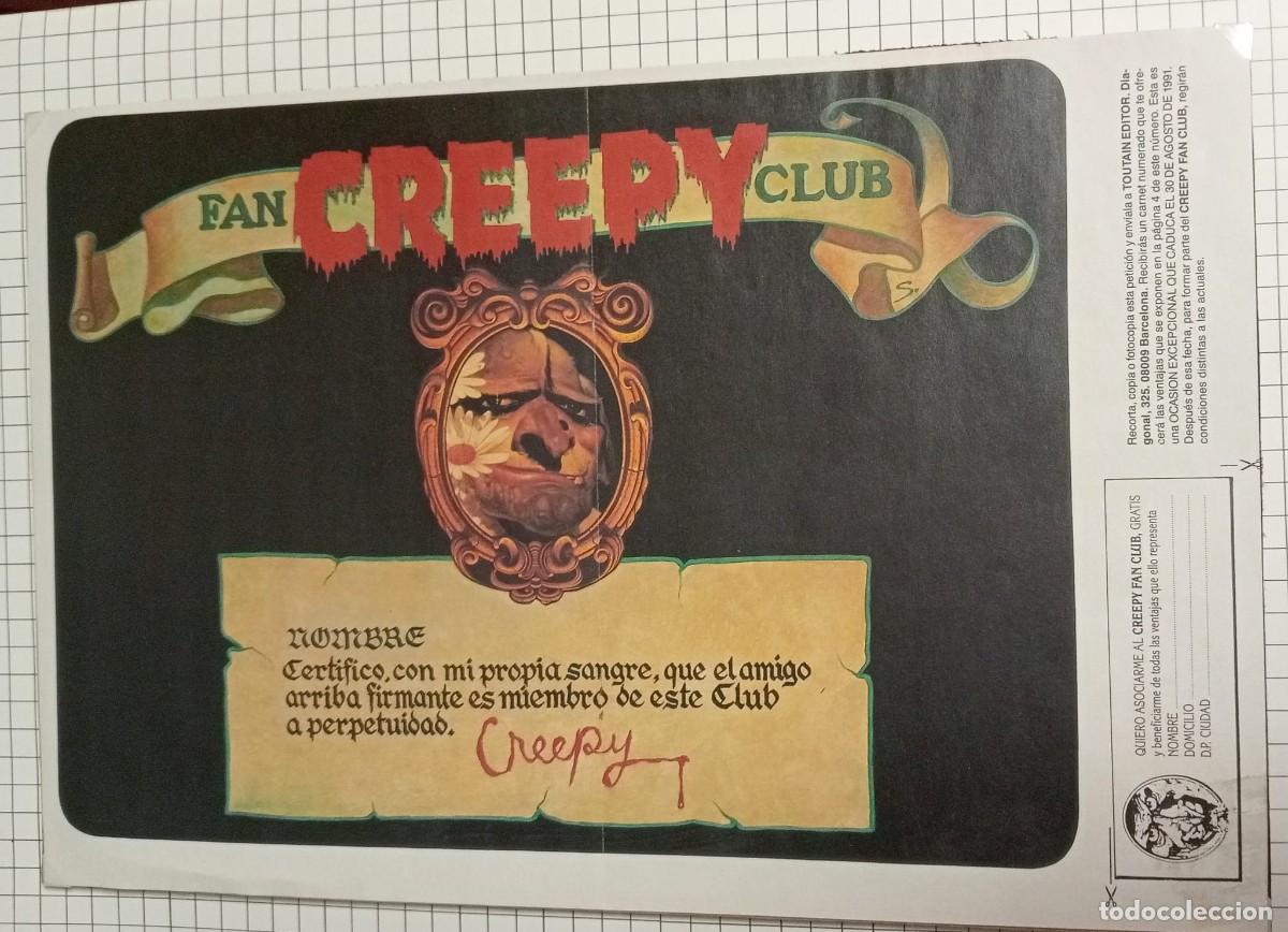 Coleccionismo de carteles: CARTEL - FAN CREEPY CLUB - TOUTAIN EDITOR / CONCURSO CREEPY 1991 - 27,5 x 41 Cm.