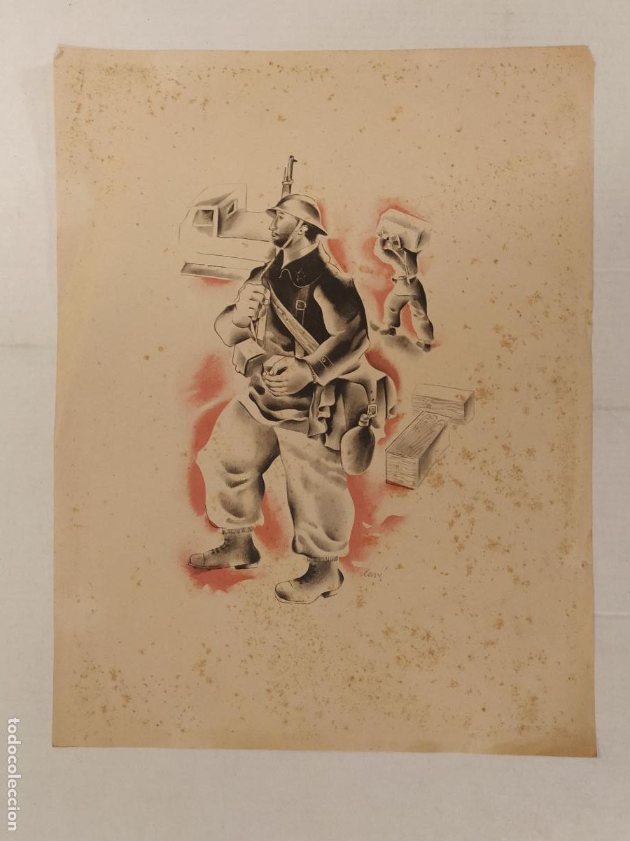 Colecionismo de cartazes: GUERRA CIVIL - PREPARADO PARA EL RELEVO - CLAV&Eacute; - CARTEL ANTIGUO -VER FOTOS-(V-28.296)
