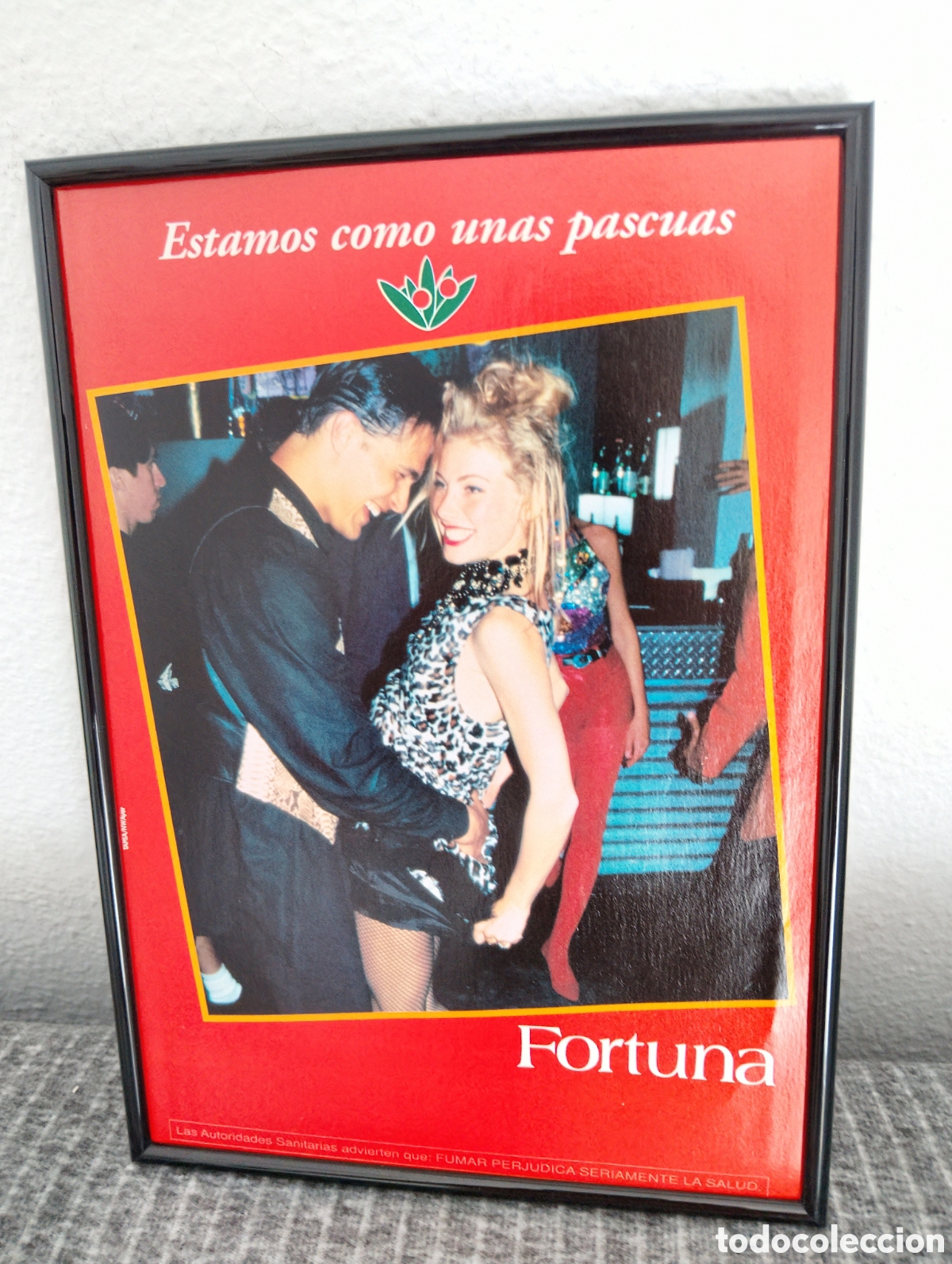 Coleccionismo de carteles: Fortuna anuncio original vintage a&ntilde;os 90 enmarcardo tabaco