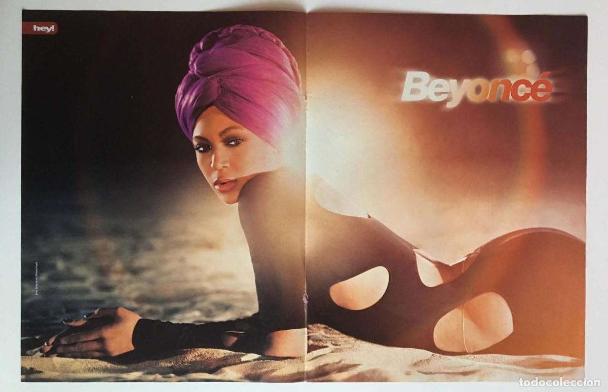 Coleccionismo de carteles: Beyonce / Sunset Beach Landscape Double-Sided Poster A3 - Hey! Magazine Germany Music