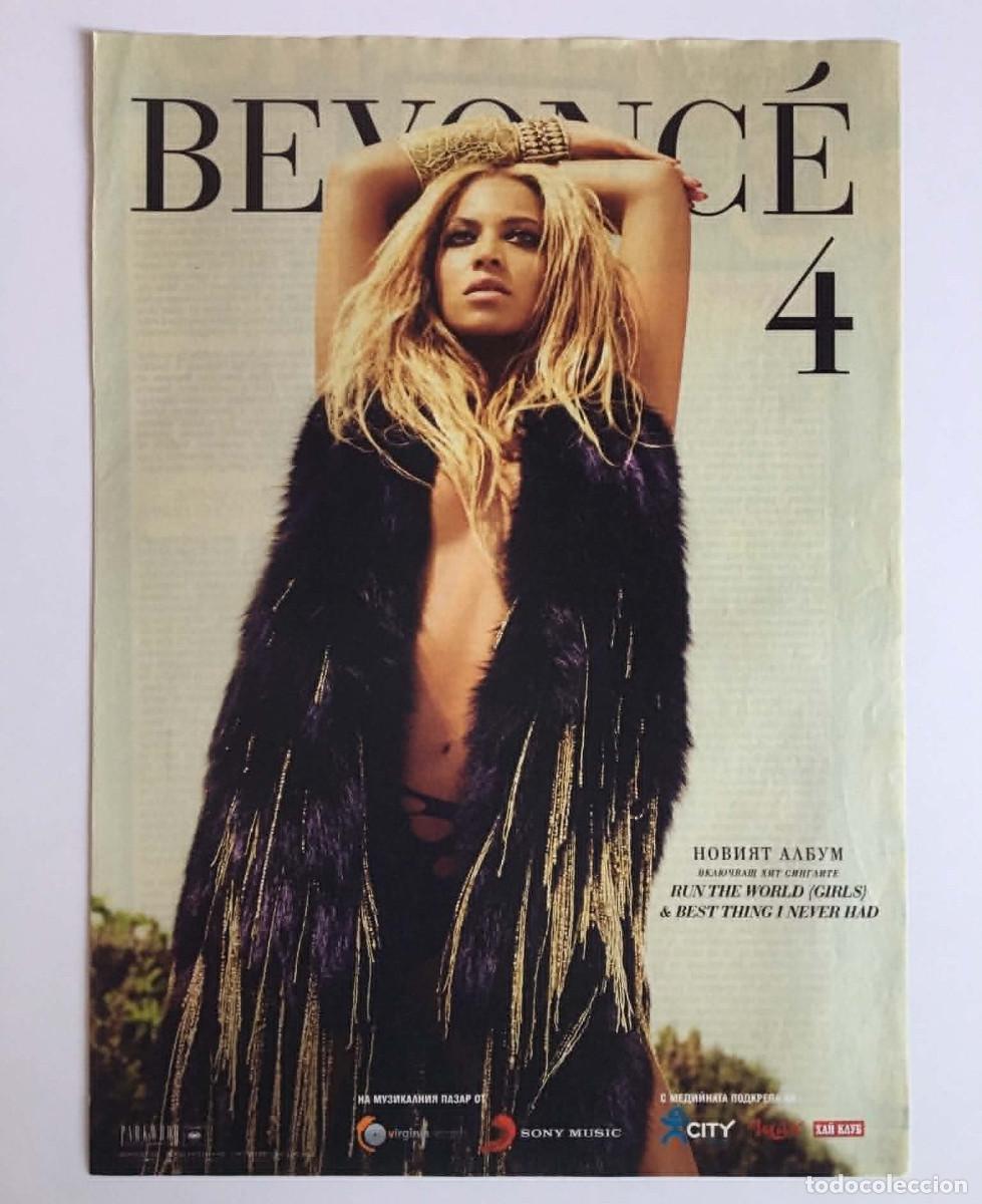Coleccionismo de carteles: Beyonce 4 Album Promo Poster Vintage Bulgarian HiClub Magazine Insert A4 Music R&B