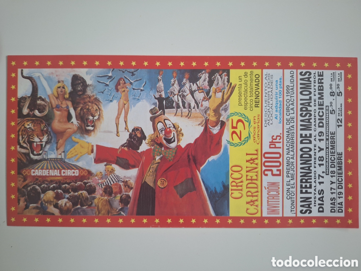 Coleccionismo de carteles: Bono descuento Circo Cardenal.