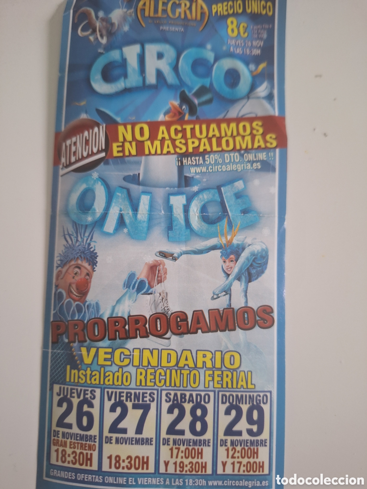 Coleccionismo de carteles: Circo on Ice. Bono descuento.