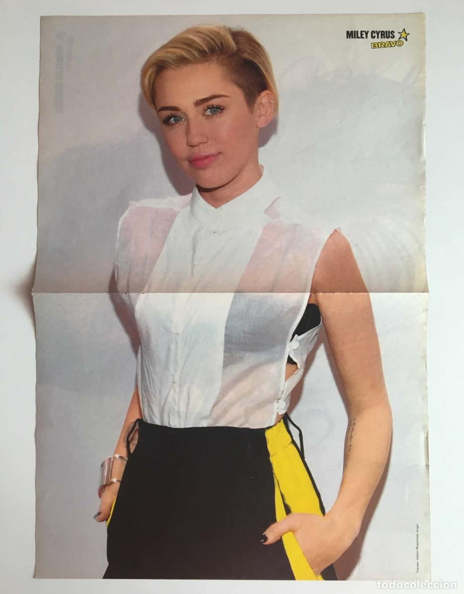 Coleccionismo de carteles: Miley Cyrus / Mihaela Fileva Original Double-Sided A3 Poster - Bravo Magazine Bulgaria Music Rare