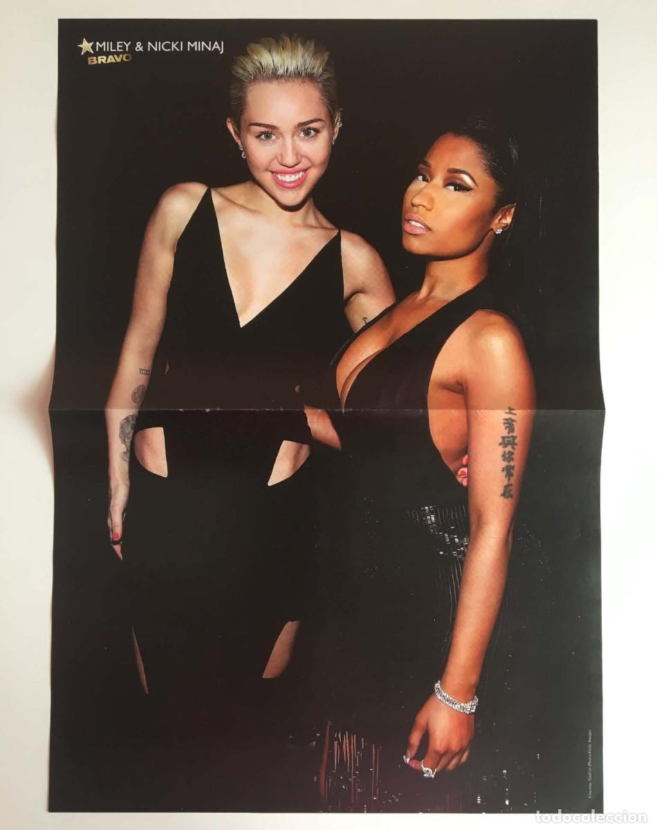Coleccionismo de carteles: Miley Cyrus & Nicki Minaj / Nina Dobrev Original Double-Sided A3 Poster - Bravo Magazine Bulgaria