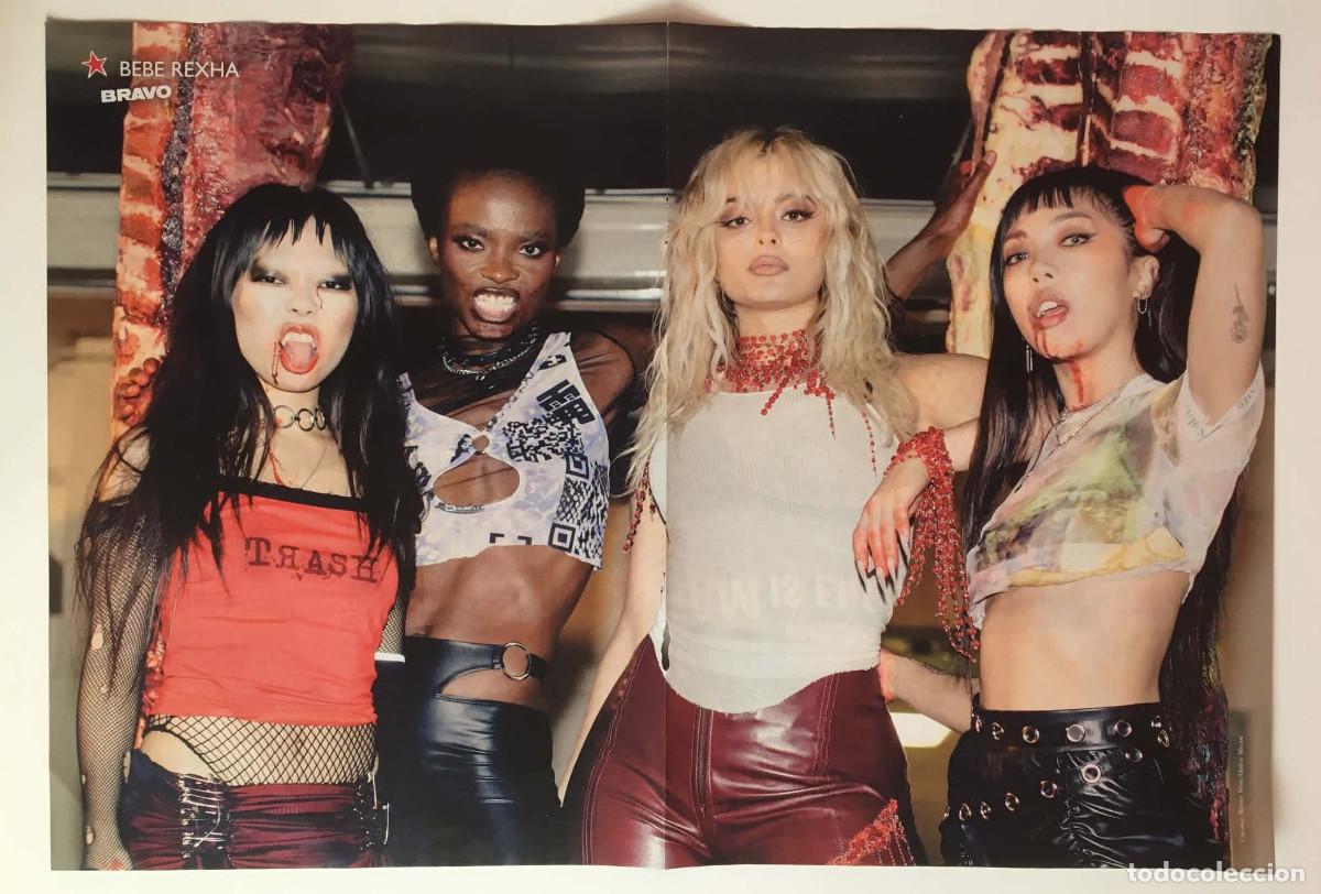 Coleccionismo de carteles: Bebe Rexha / Desita & Lidia Double-Sided Vintage Poster A3 - Bravo Magazine Bulgaria Music Pop