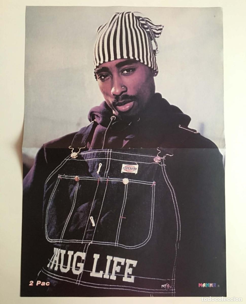 Coleccionismo de carteles: 2 Pac Tupac Shakur / J.Lo Jennifer Lopez Original Double-Sided Poster A3 - Mania Magazine Bulgaria