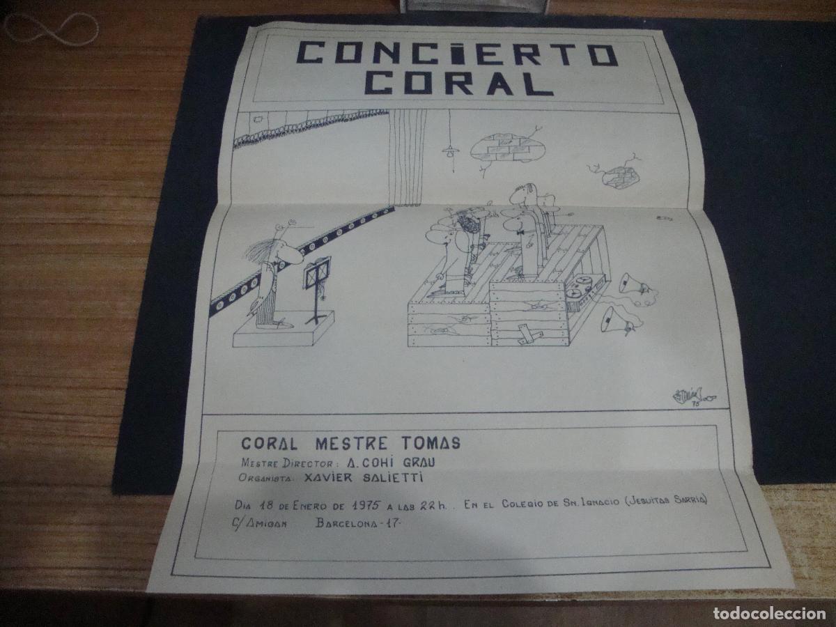 Coleccionismo de carteles: CARTEL CONCIERTO CORAL MESTRE TOMAS 1975 MEDIDAS 34 X 46 CM