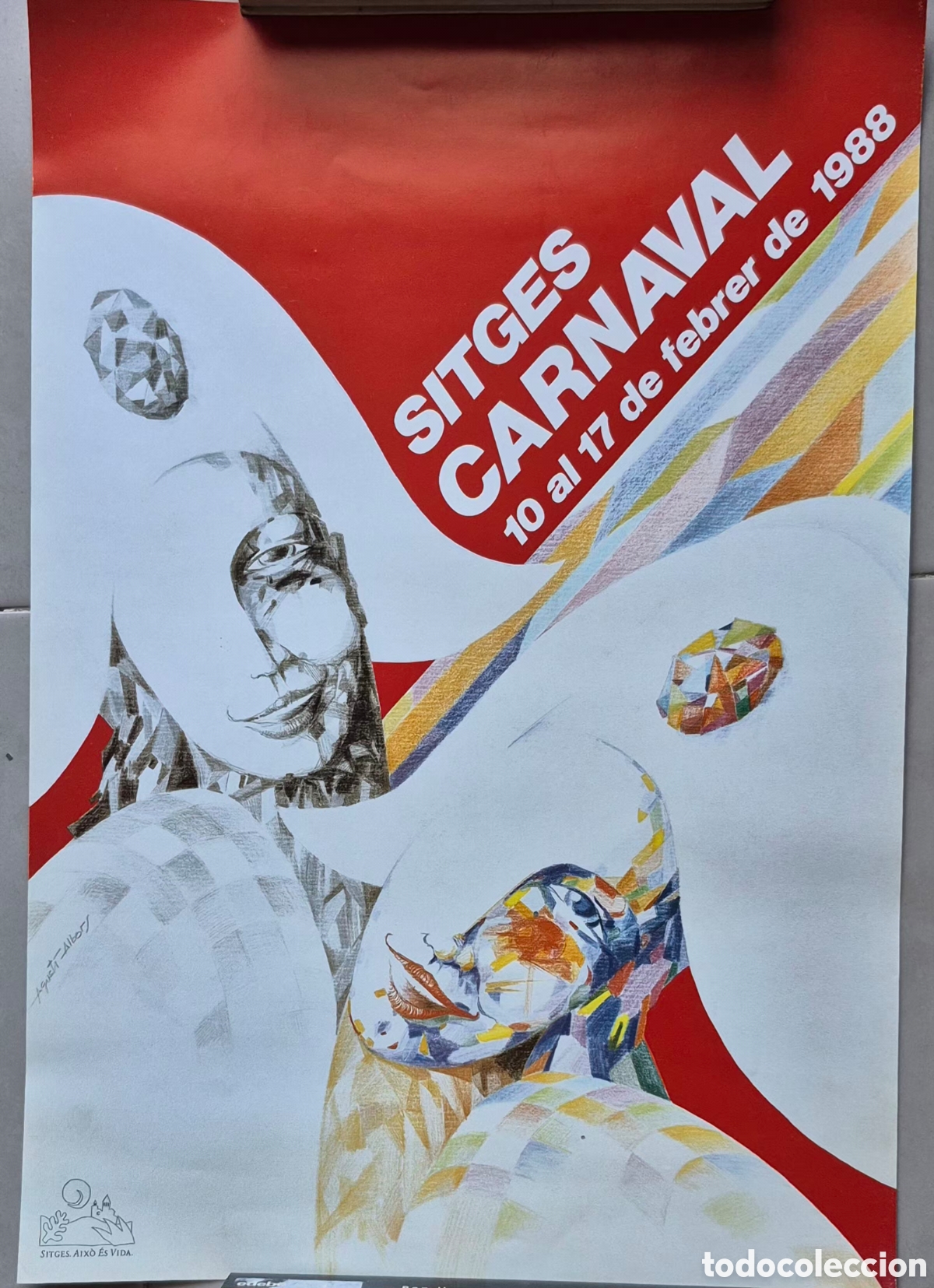 Coleccionismo de carteles: CARTEL DEL CARNAVAL DE SITGES DE 1988 DE 33X49CM.